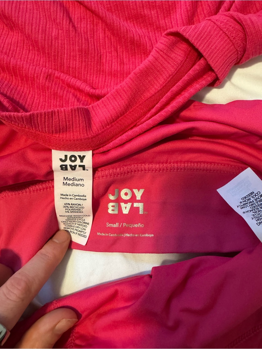 JoyLab Hot Pink Scoop-Neck Sports Bra - Picture 2 of 3
